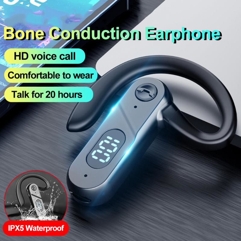 Bone Conduction Wireless Earphone Bluetooth Business Headset Handsfree Call Headphone Driving Sport Earbuds With Microphone