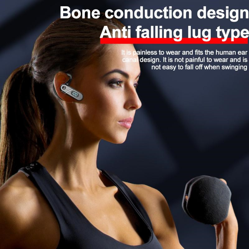 Bone Conduction Wireless Earphone Bluetooth Business Headset Handsfree Call Headphone Driving Sport Earbuds With Microphone