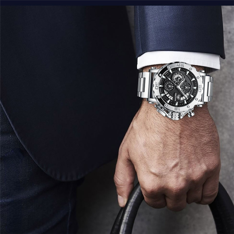 Watches for Men Luxury NEKTOM Calendar Quartz Watch Sport Men Waterproof Watches Clock Steel Case Male Date Wrist Watch