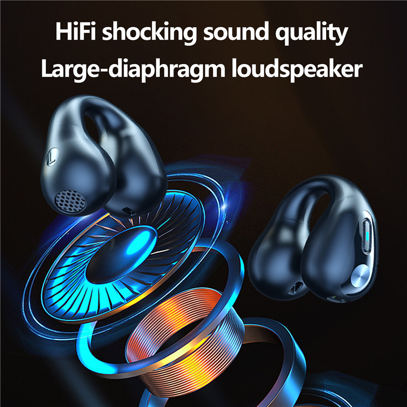TWS Bone Conduction Earphone Wireless Headphones  Bluetooth 5.3 Touch Control Headset Waterproof Sports Earbuds With Mic