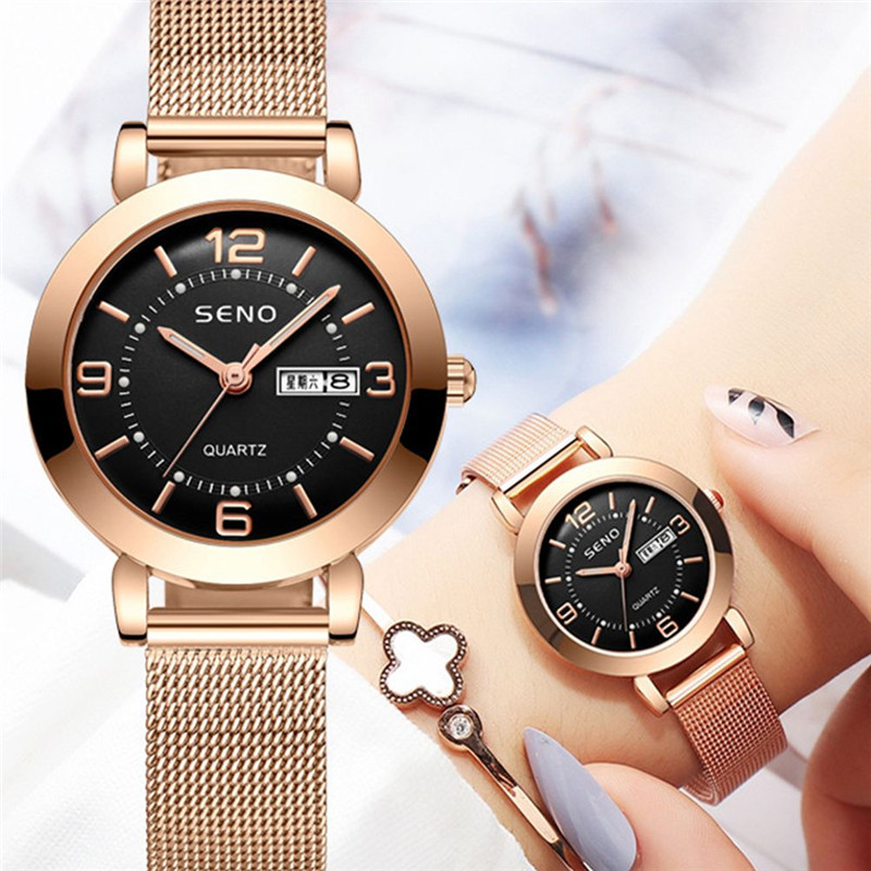 Calendar Quartz Watch Luxury Women Watch Watereproof Alloy Stainless Steel Bracelet Watches For Ladies Elegant Female Wristwatch