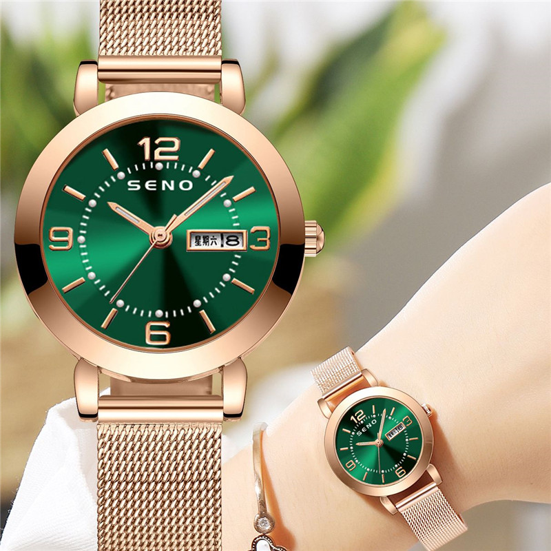 Calendar Quartz Watch Luxury Women Watch Watereproof Alloy Stainless Steel Bracelet Watches For Ladies Elegant Female Wristwatch