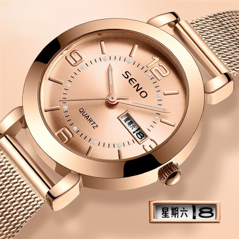 Calendar Quartz Watch Luxury Women Watch Watereproof Alloy Stainless Steel Bracelet Watches For Ladies Elegant Female Wristwatch