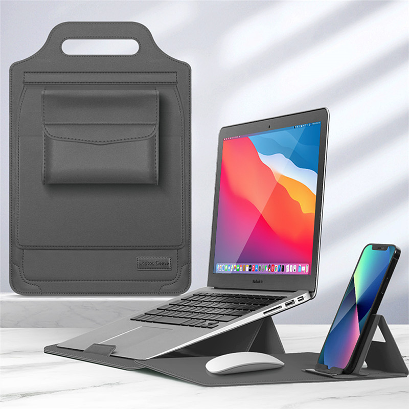 Laptop Sleeve Bag Case With Stand For MacBook Air Pro 11 12 13 14 15 16 Notebook Clutch Bag For Huawei HP ASUS 13.3 15.6 Inch