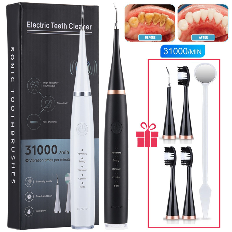 Electric Sonic Dental Scaler Calculus Remover Teeth Cleaner Dental Cleaning Teeth Whitening Toothbrush Tartar Remover Oral Care