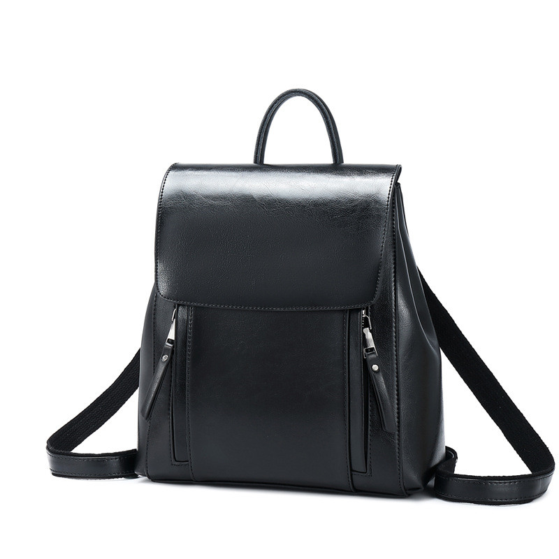 Genuine Leather Women Backpack Rucksack Shoulder Crossbody Bag Female Fashion Lady Oil Wax Cowhide Daypack Knapsack