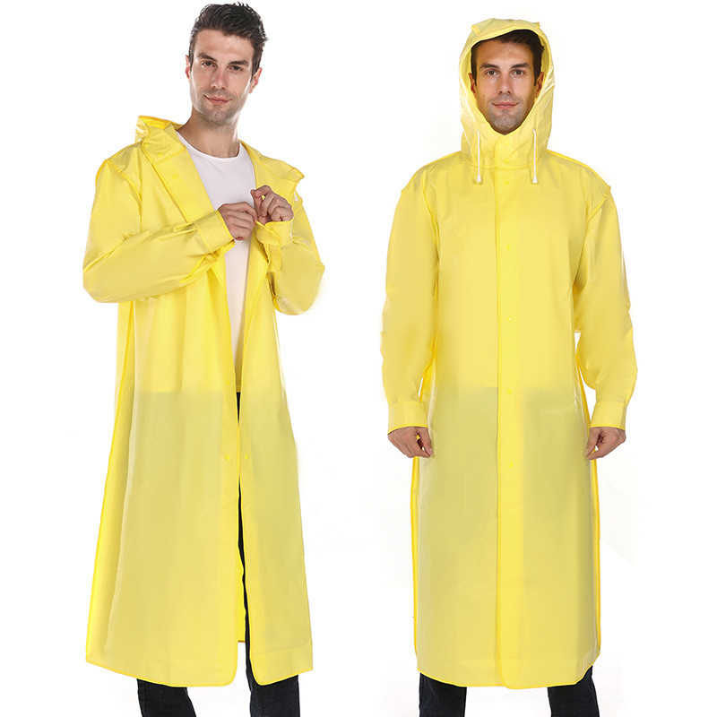 EVA Adult Waterproof Long Raincoat Rain Poncho Women Men Rain Coat Hooded Outdoor Hiking Fishing Climbing Thickening Raincoats