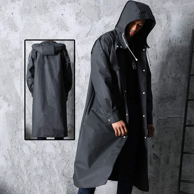 EVA Adult Waterproof Long Raincoat Rain Poncho Women Men Rain Coat Hooded Outdoor Hiking Fishing Climbing Thickening Raincoats