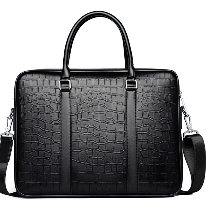 New Luxury Men's PU Leather Business Bag Male Shoulder Bag Crocodile Briefcase Fashion Men Messenger Tote Laptop Handbag