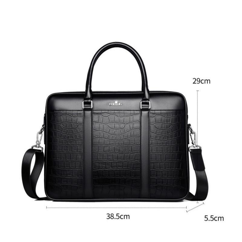 New Luxury Men's PU Leather Business Bag Male Shoulder Bag Crocodile Briefcase Fashion Men Messenger Tote Laptop Handbag