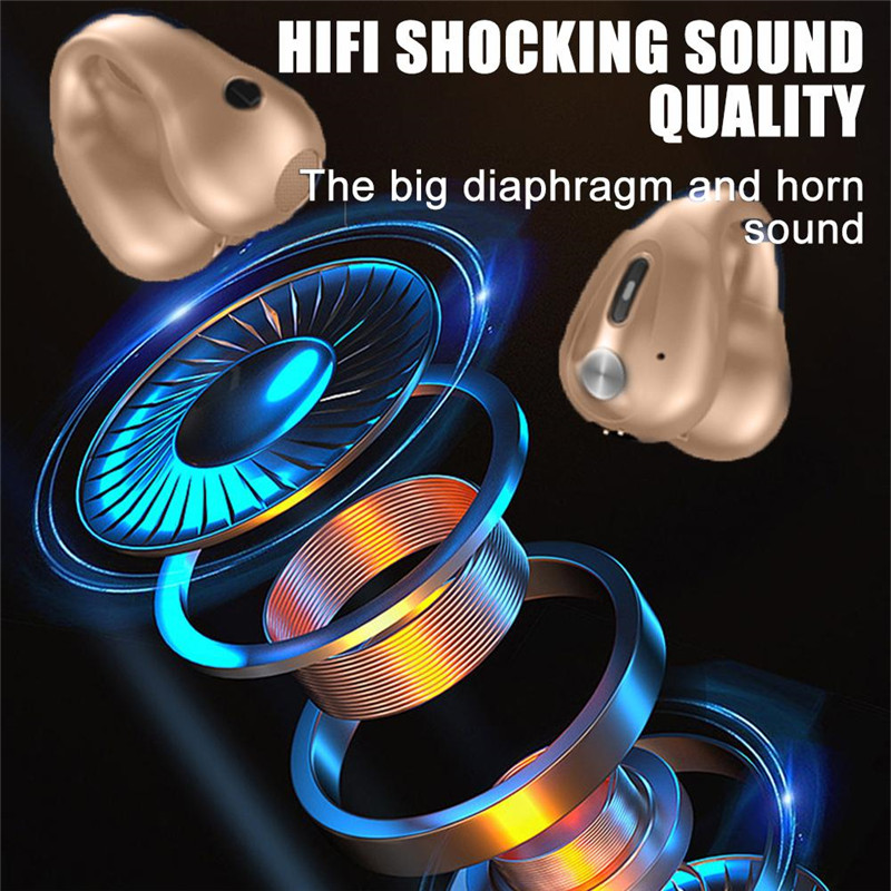 Bone Conduction Earphone TWS Ear Clip Wireless Bluetooth Headset Earbuds Noise Reduction Open Ear Headphones for Running Sports