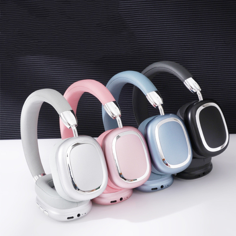 Head-mounted Metal Wireless Bluetooth Headphone HD Mic Earphone HiFi Sound Quality Telescopic Foldable Gaming Music Headset