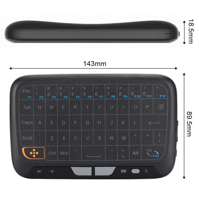 2.4G Wireless Keyboard H18 Mini Full Touch Screen Air Mouse Touchpad Backlight Gaming Keyboard For Smart TV Android TV Box PC