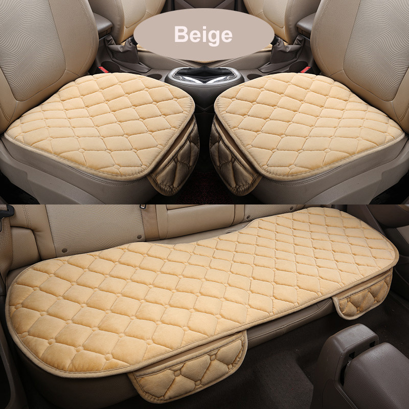 Car Front Rear Seat Cover Warm Car Seat Cushion Protector Mat Auto  Seat Cushion Keep Winter Plush Velvet Back Seat Pad for SUV