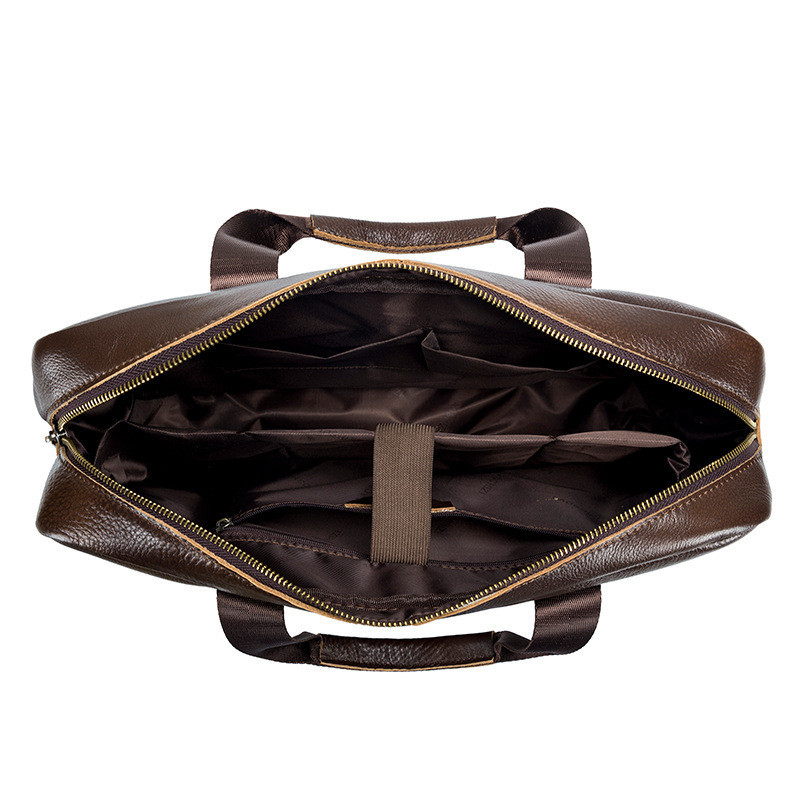 Luxury Genuine Leather Business Men's Briefcase Male Real Cow Leather Tote Men Shoulder Messenger Bag Travel Laptop Handbag