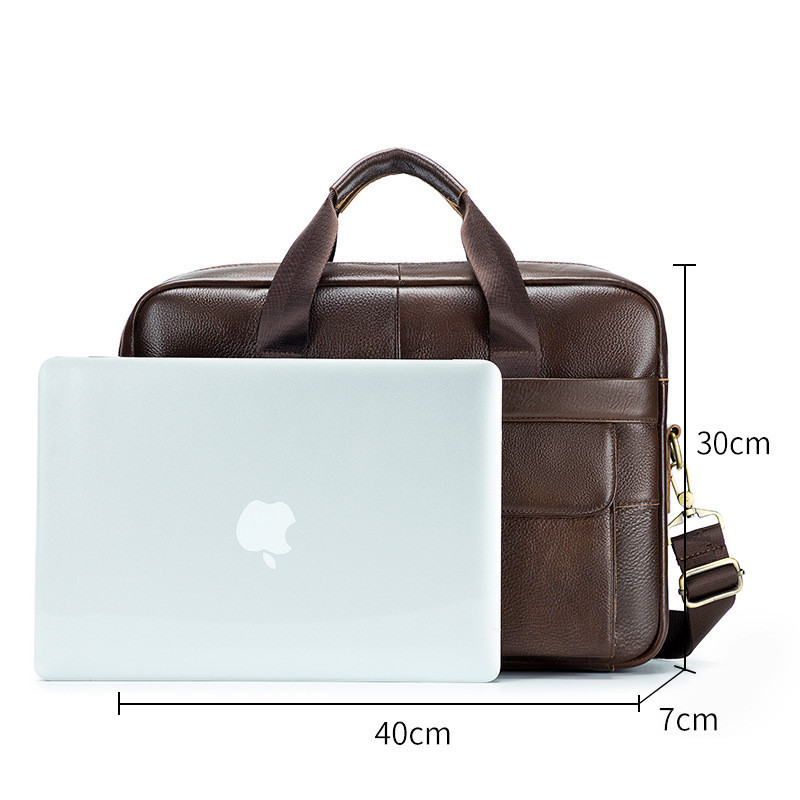 Luxury Genuine Leather Business Men's Briefcase Male Real Cow Leather Tote Men Shoulder Messenger Bag Travel Laptop Handbag