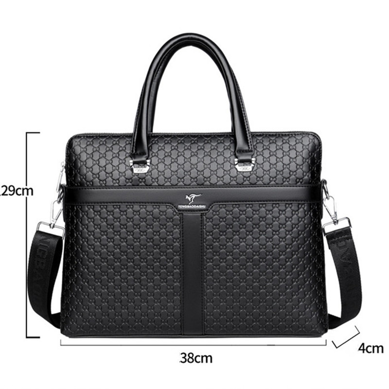 Luxury Business Male Briefcase Men's Leather Shoulder Crossbody Bags Fashion Messenger Bag Tote Large Capacity Laptop Handbag