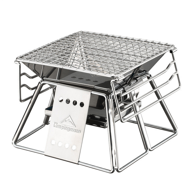 Portable Charcoal BBQ Grills Stainless Steel Folding Barbecue Grill Korean Indoor Outdoor Grill Rack Bbq Accessories
