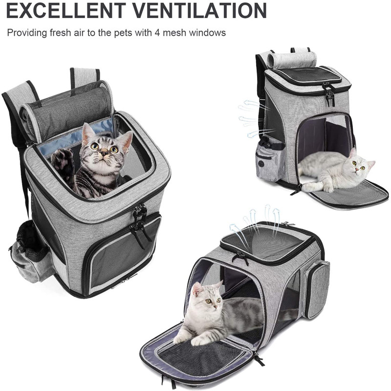 Cat Carrier Backpack Expandable Mesh Breathable Foldable Pet Travel Bags for Small Dogs Cats Rabbits Pet Carrier Backpack New