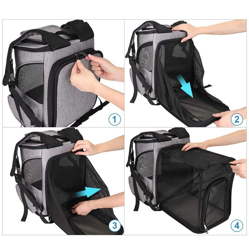Cat Carrier Backpack Expandable Mesh Breathable Foldable Pet Travel Bags for Small Dogs Cats Rabbits Pet Carrier Backpack New