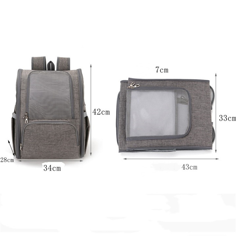 Portable Mesh Cat Backpack Breathable Dog Backpack Foldable Large Capacity Cat Carrying Bag Outdoor Travel Pet Carrier Bag