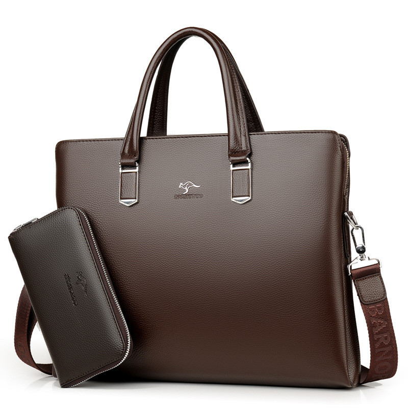 New Fashion Men's Leather Business Briefcase Casual Man Shoulder Messenger Bag Male Laptop Handbag Men Travel Bags Tote
