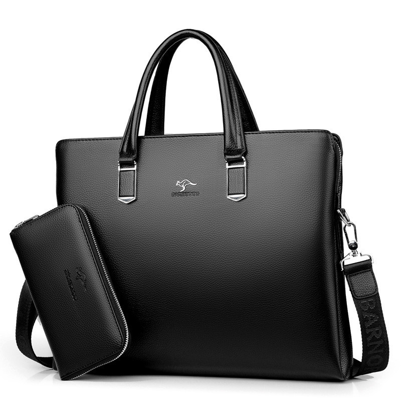 New Fashion Men's Leather Business Briefcase Casual Man Shoulder Messenger Bag Male Laptop Handbag Men Travel Bags Tote
