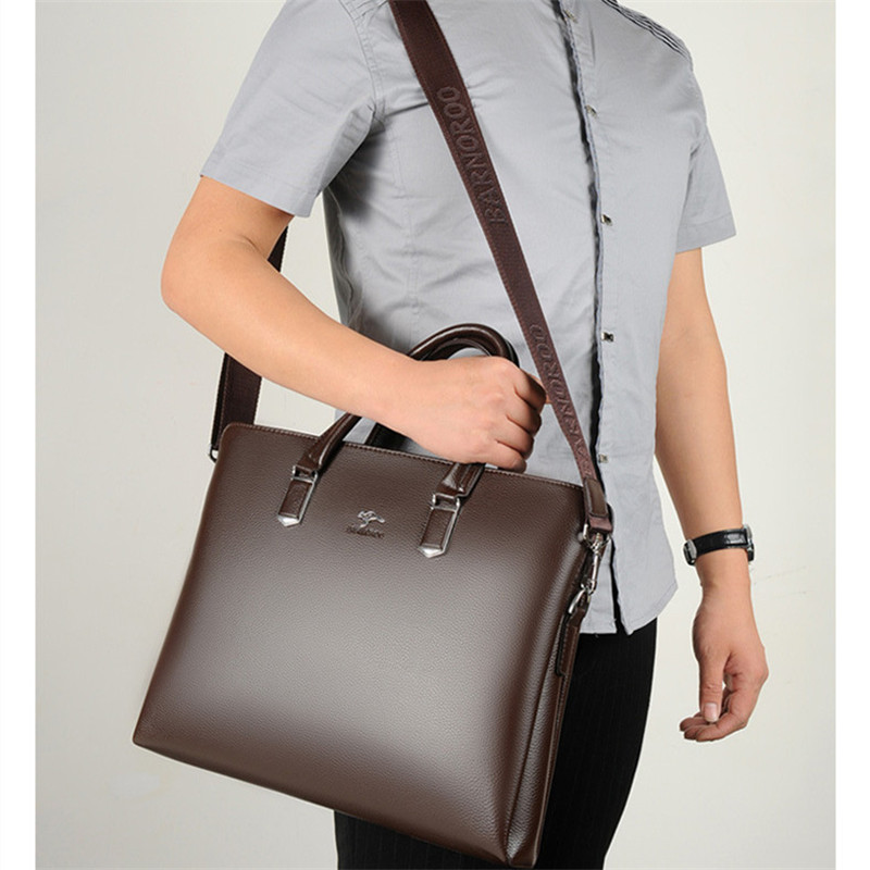 New Fashion Men's Leather Business Briefcase Casual Man Shoulder Messenger Bag Male Laptop Handbag Men Travel Bags Tote