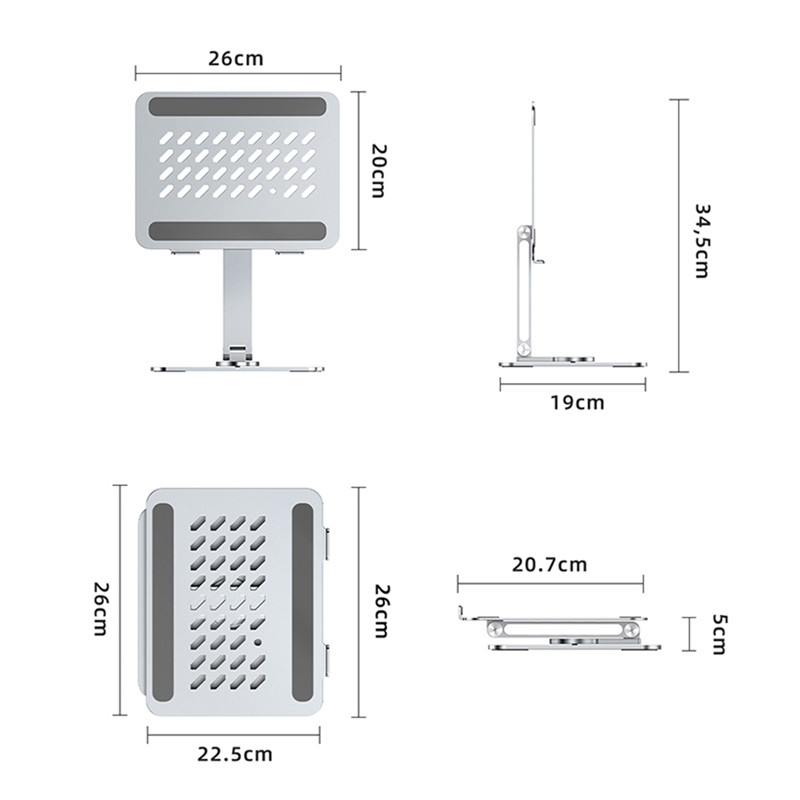Aluminum Alloy Cooling Laptop Stand Holder For PC Macbook Foldable Vertical Notebook Stand Laptop Support iPad Tablet Stand