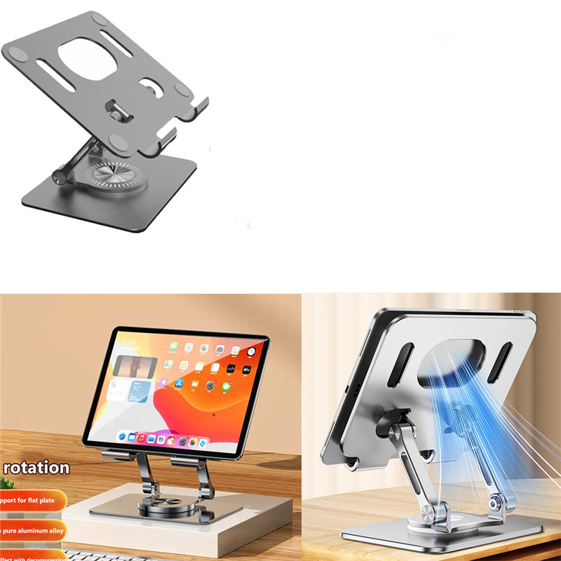 Aluminum Alloy Laptop Stand For MacBook Pro Air Foldable 360° Rotation Anti Slip Tablet Holder Notebook Lifting Cooling Holder