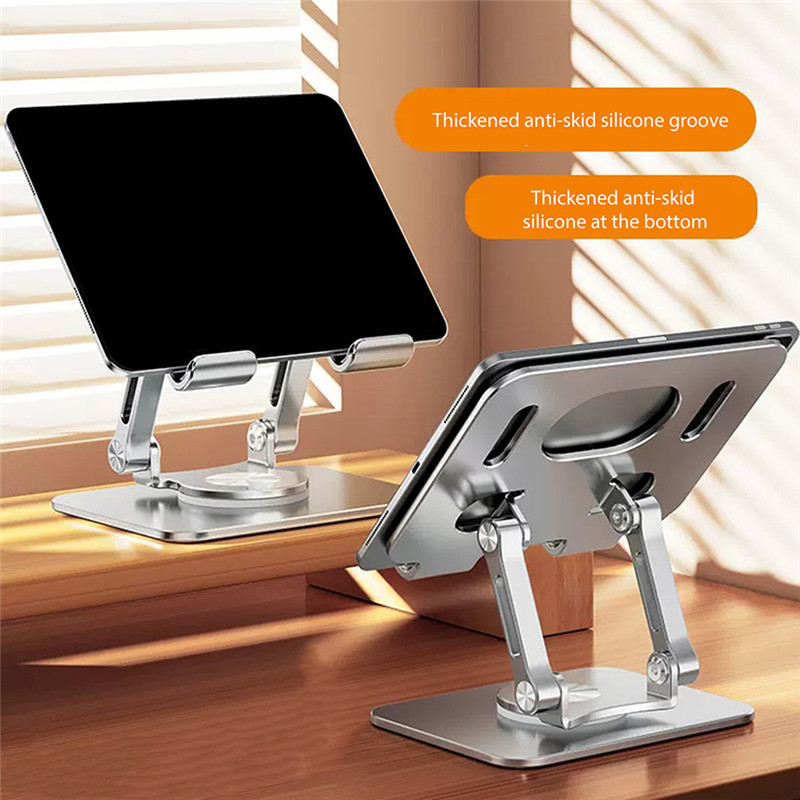 Aluminum Alloy Laptop Stand For MacBook Pro Air Foldable 360° Rotation Anti Slip Tablet Holder Notebook Lifting Cooling Holder