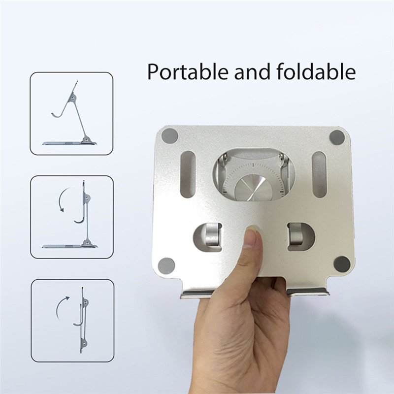 Aluminum Alloy Laptop Stand For MacBook Pro Air Foldable 360° Rotation Anti Slip Tablet Holder Notebook Lifting Cooling Holder