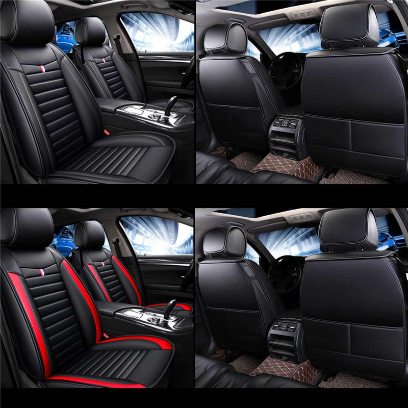 Luxury Full Set Car Seat Cover Universal PU Leather Auto Front Back Seat Cushion Pad Auto Seat Cover Styling Accessories