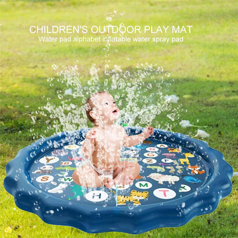 170cm Kids Inflatable Water Spray Pad Round Water Splash Play Pool Playing Sprinkler Mat Yard Outdoor Fun PVC Swimming Pools