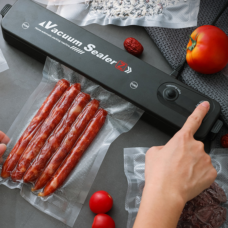 Household Food Vacuum Sealer Food Packaging Machine Film Sealer EU/UK Plug Vacuum Packer With 10pcs Vacuum Bags Kitchen Tool