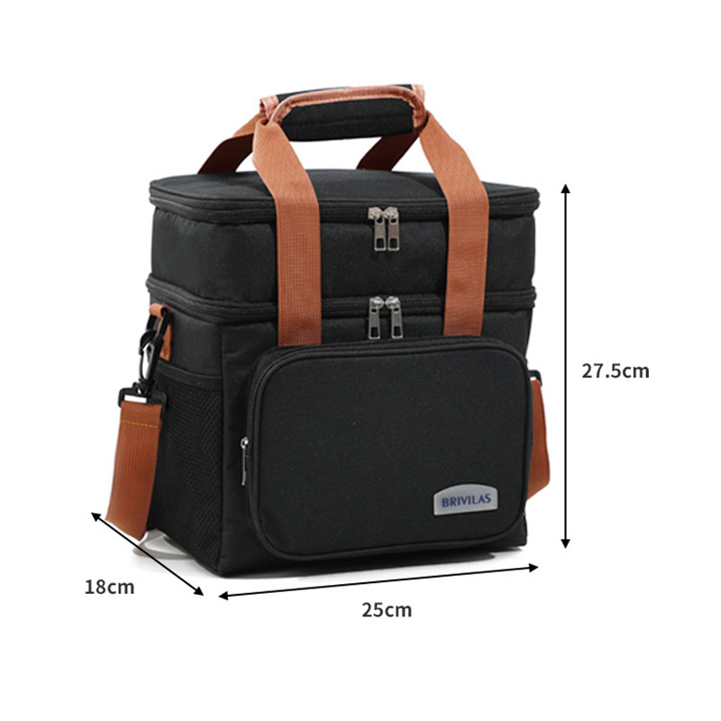 Double Layer Insulated Lunch Bag Large Capacity Food Thermal Cooler Meal Pouch For Women Men Waterproof Picnic Container Box