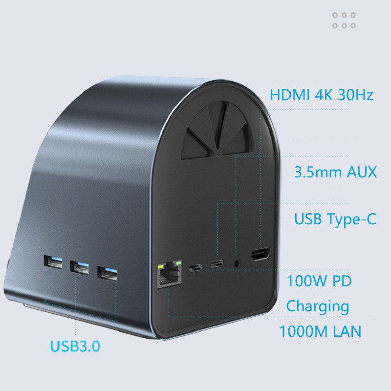 10 In 1 Wireless Charger Docking Station USB Type C 3.0 Hub Splitter With HDMI PD High Speed Data Transfer For PC Laptop Macbook