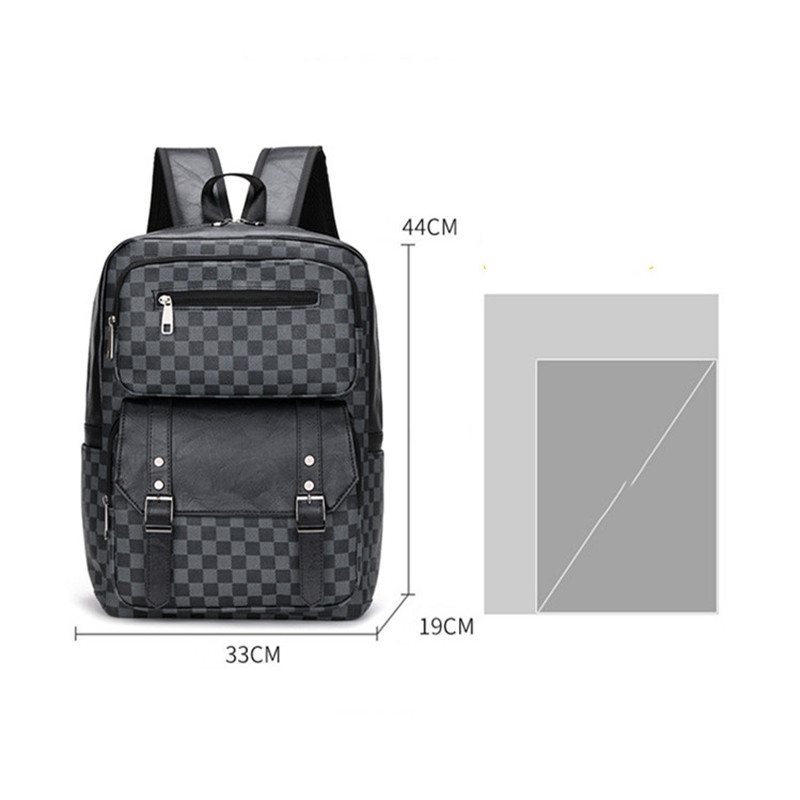 Luxury PU Leather Men's Backpack Business Casual Laptop Backpack Men Student Schoolbag Large Capacity Fashion Travel Rucksack