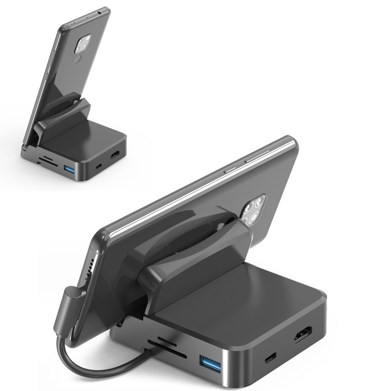 8 In 1 USB Type C Docking Station to 4K HDMI-compatible SD/TF USB 2.0 PD Fast Charging Dock Station Dex HUB Phone Stand