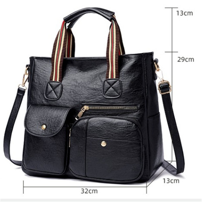 New Fashion Casual Tote Bag Women Handbag Soft Leather Shoulder Bags Vintage Big Capacity Crossbody Messenger Bag