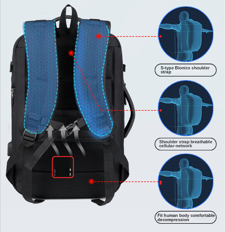 Men's 17 Inch Laptop Backpack Waterproof Reflective Schoolbag Pack Notebook Travel Bag For Male Women Large Capacity Rucksack