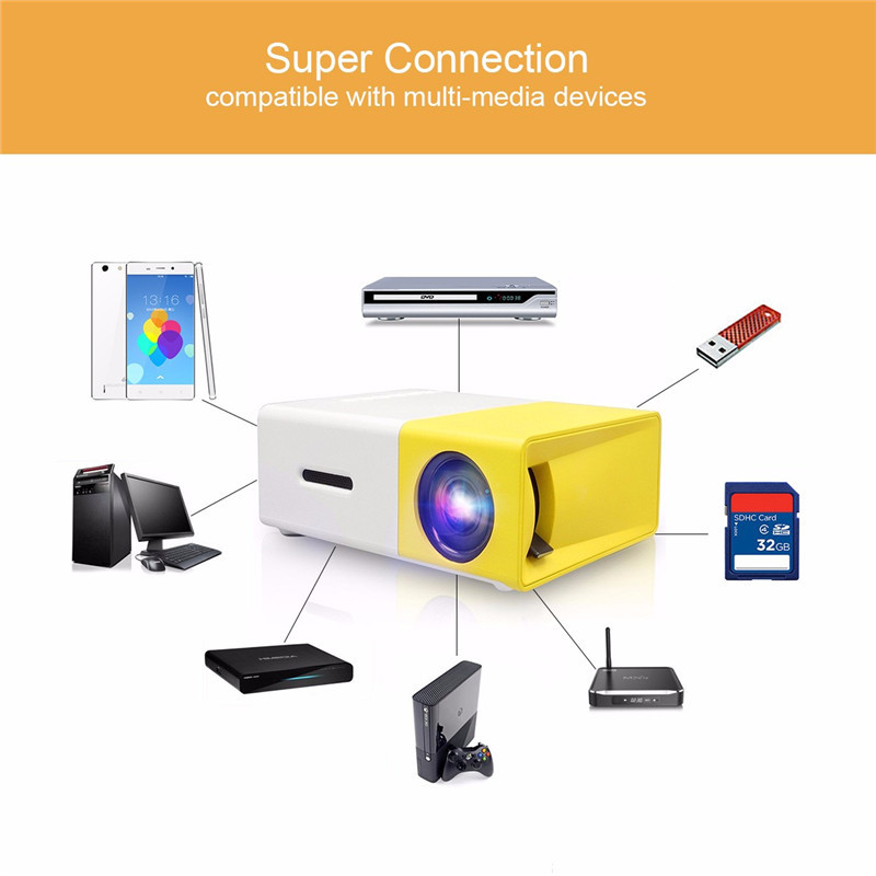 YG300 Mini Projector Portable 1080P LED Projector Home Cinema Theater Indoor/Outdoor Movie projectors LCD Video Beamer