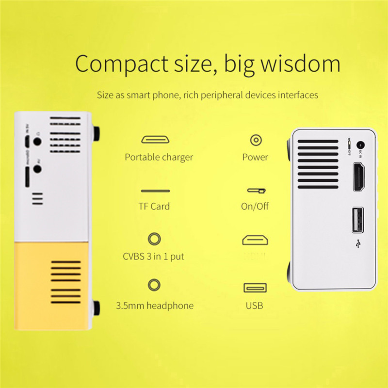 YG300 Mini Projector Portable 1080P LED Projector Home Cinema Theater Indoor/Outdoor Movie projectors LCD Video Beamer
