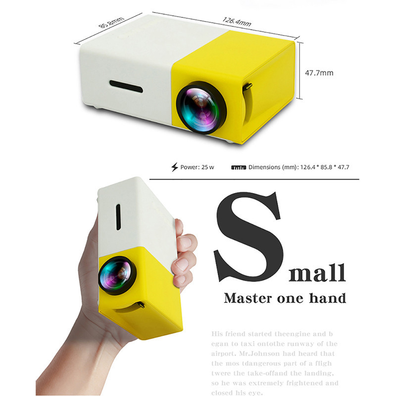 YG300 Mini Projector Portable 1080P LED Projector Home Cinema Theater Indoor/Outdoor Movie projectors LCD Video Beamer