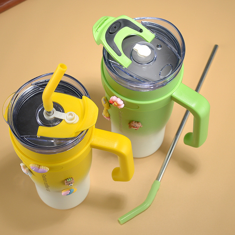 40oz Mug Tumbler With Handle Insulated Tumbler With Lids Straw Stainless Steel Coffee Tumbler Termos Cup for Travel Thermal Mug