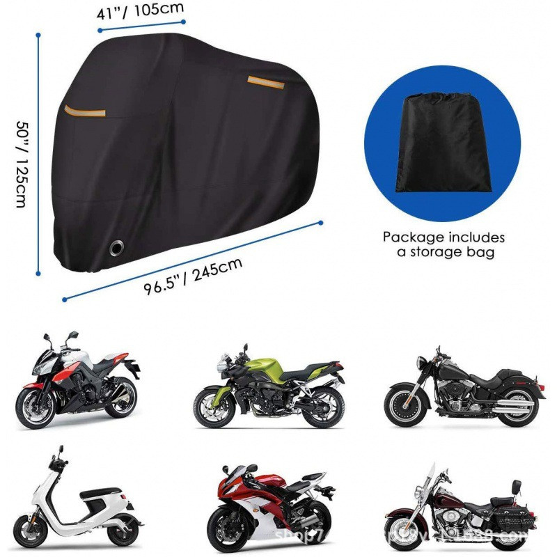 190T Outdoor Motorcycle Cover Thick Waterproof Bicycle Cover for Scooter Motorcycle Case Rain Protection Dustproof Anti UV