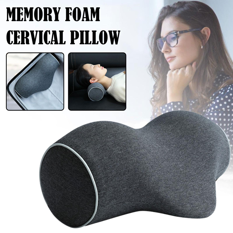 Portable Neck Pillow Slow Rebound Memory Foam Car Travel Massage Pillow Cervical Health Care Pain Release Orthopedic Pillows