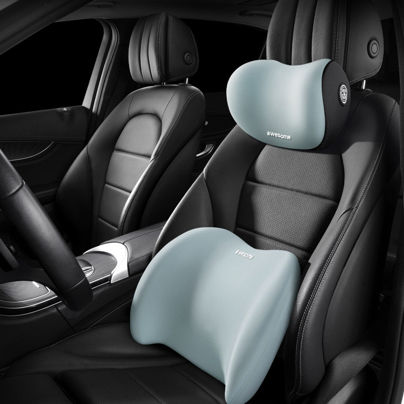 Car Waist Pillow Headrest 3D Memory Foam Seat Support for Home Office Neck Rest Breathable Car Back Lumbar Cushion Accessorries