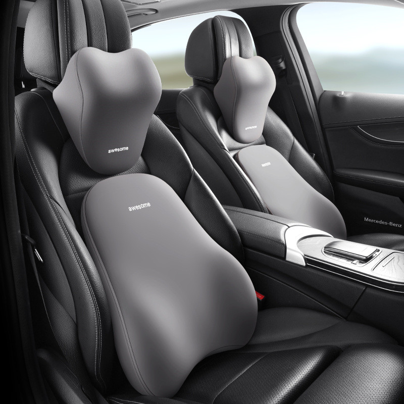 Memory Foam Car Neck Pillow Protective Lumbar Back Support Breathable Car Headrest Cushion Relieve Stress Car Seat Pillow