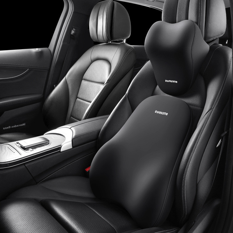 Memory Foam Car Neck Pillow Protective Lumbar Back Support Breathable Car Headrest Cushion Relieve Stress Car Seat Pillow